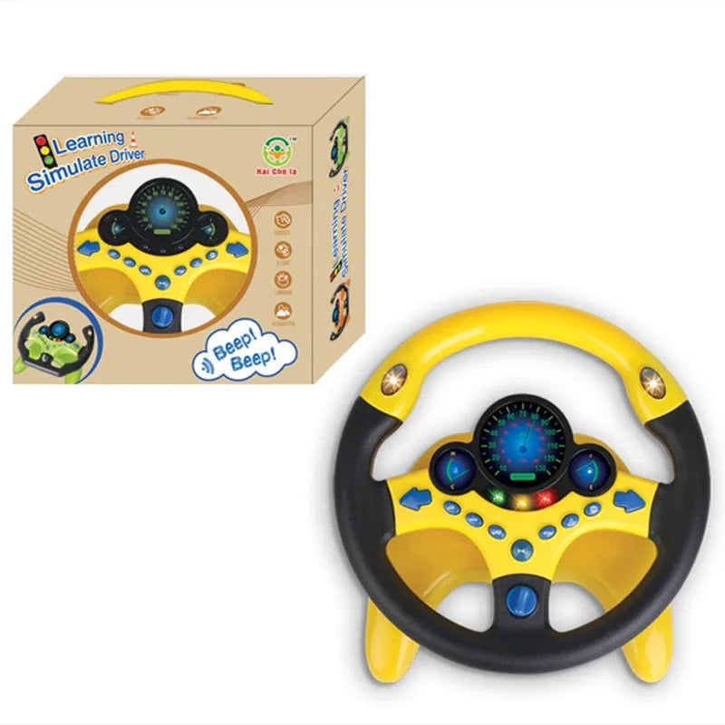 Infant Shining Eletric Simulation Steering Wheel Toy with Light Sound Kids Early Educational Stroller Steering Wheel Vocal Toys