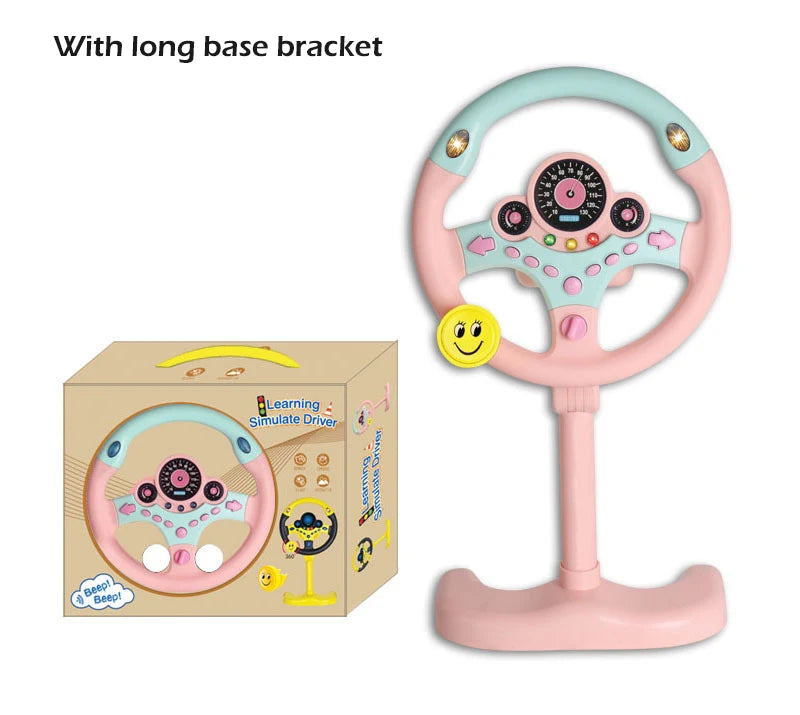 Infant Shining Eletric Simulation Steering Wheel Toy with Light Sound Kids Early Educational Stroller Steering Wheel Vocal Toys