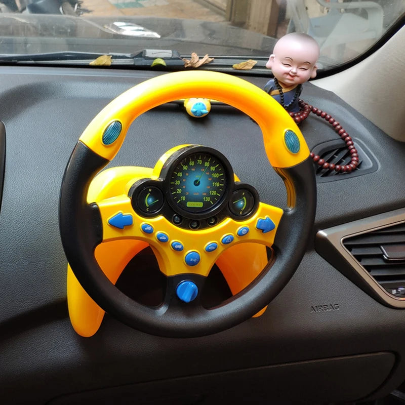 Infant Shining Eletric Simulation Steering Wheel Toy with Light Sound Kids Early Educational Stroller Steering Wheel Vocal Toys