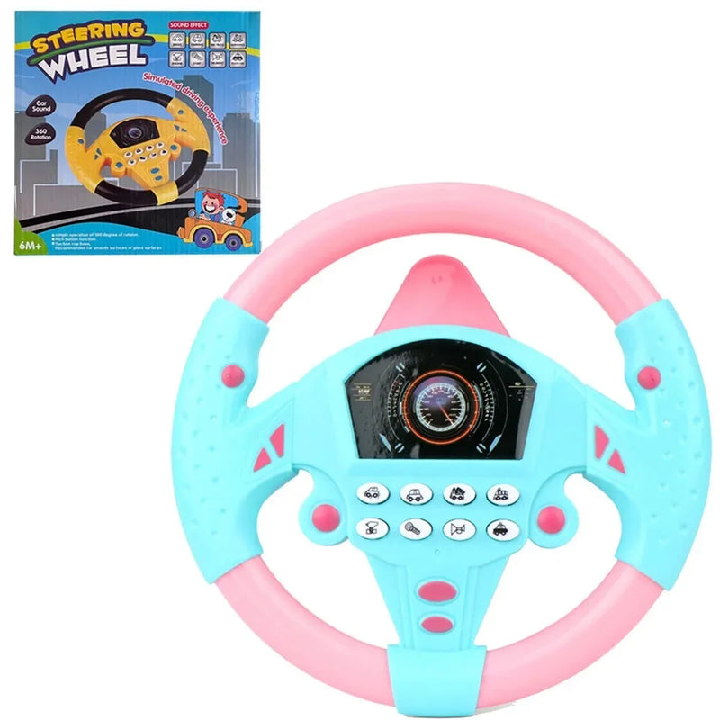 Infant Shining Eletric Simulation Steering Wheel Toy with Light Sound Kids Early Educational Stroller Steering Wheel Vocal Toys