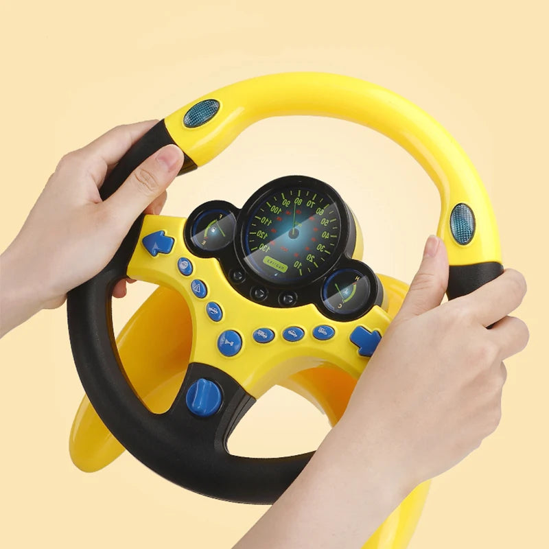 Infant Shining Eletric Simulation Steering Wheel Toy with Light Sound Kids Early Educational Stroller Steering Wheel Vocal Toys